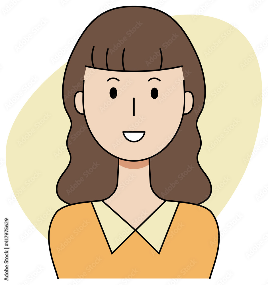 笑顔の女性のベクターイラスト 笑顔の女性のベクターイラスト