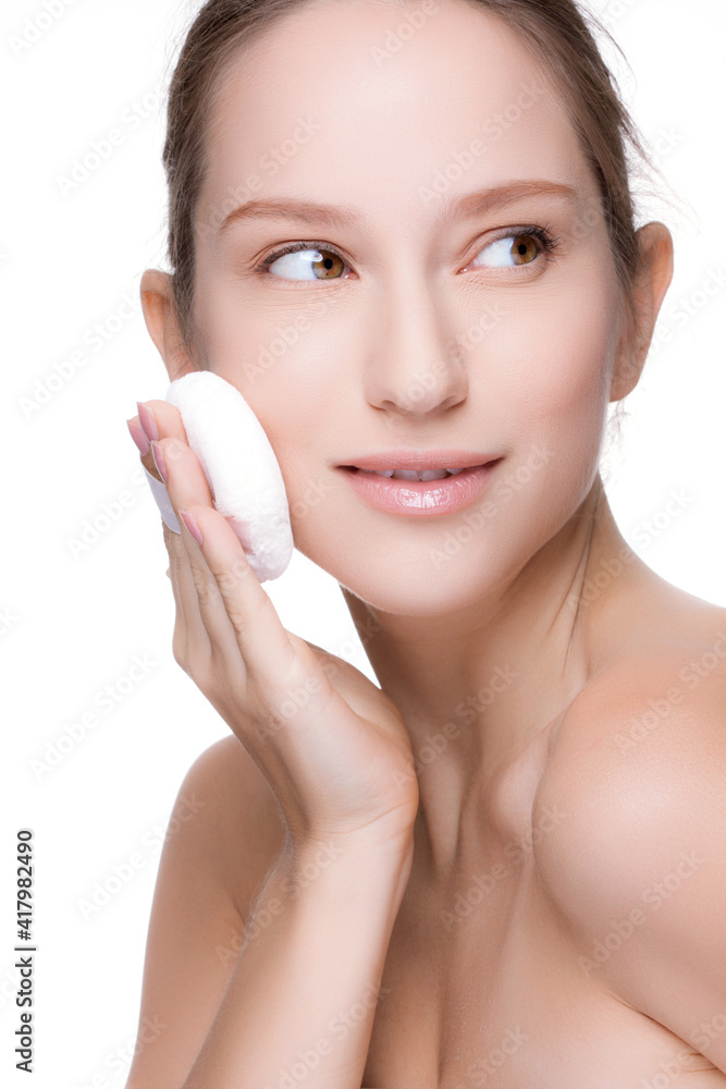 Portrait of cares for face skin relaxation. Portrait of cares for face skin relaxation.