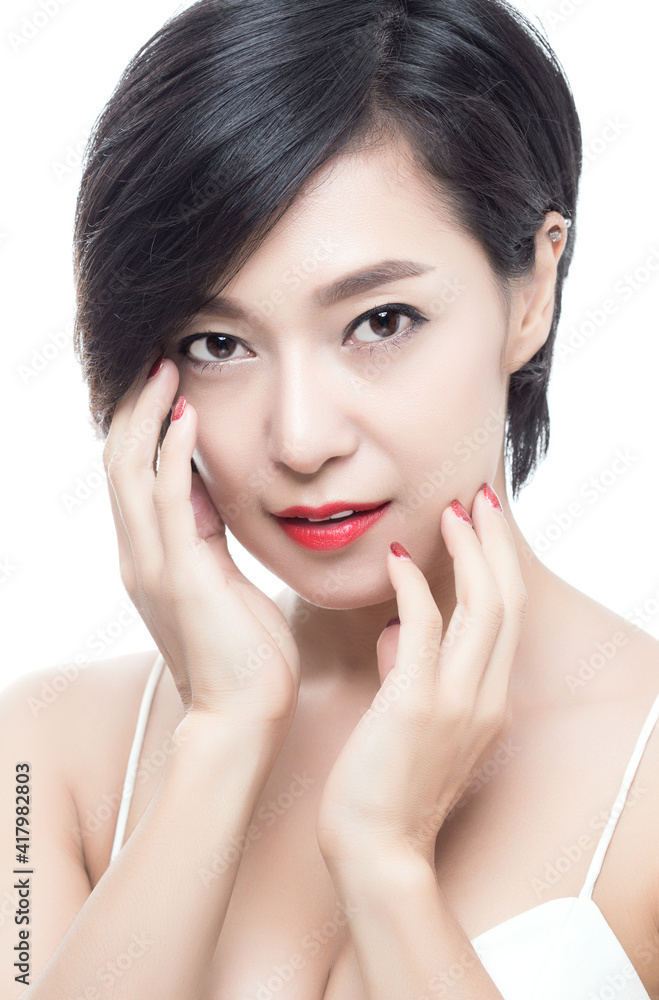 Portrait of beautiful woman with smile to you with health skin. Portrait of beautiful woman with smile to you with health skin.