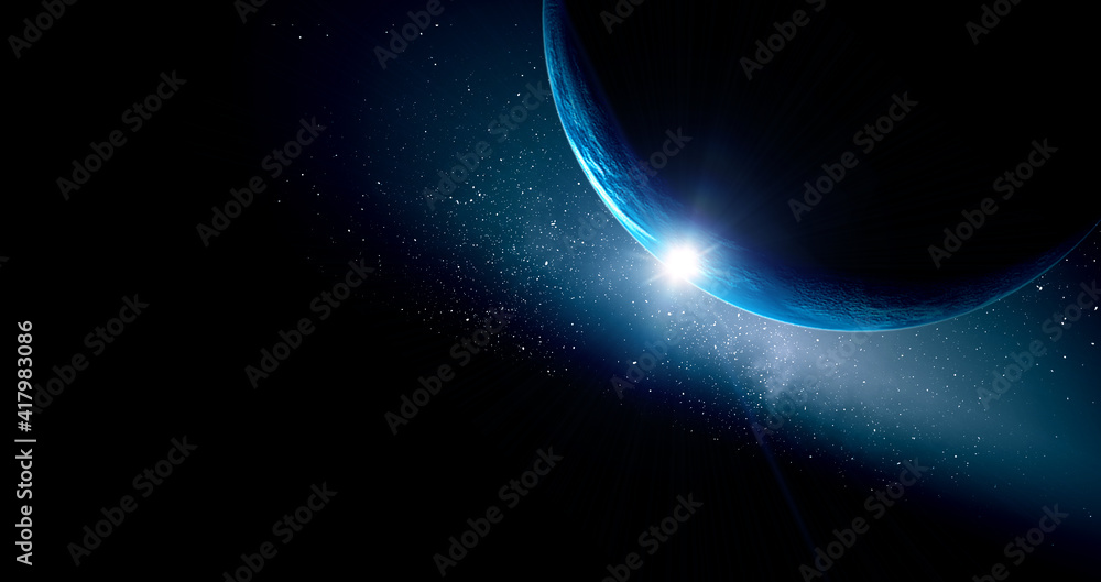Fototapeta premium Image of outer space. . Mixed media