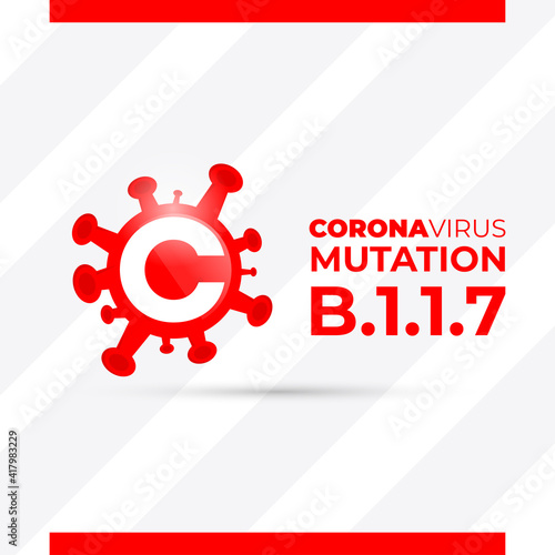 Medical illustration for coronavirus covid 19 SARS-CoV-2 mutation B.1.1.7 photo
