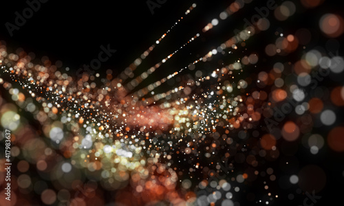 Bokeh Abstract shiny light and glitter with de focused. Glitter light background, Gold, White, Blue bokeh glitter sparkle background. Bokeh light effect creative background. © World War III