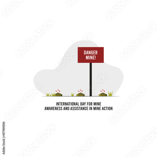 vector graphic of international day for mine awareness and assistance in mine action good for day for mine awareness and assistance in mine action celebration. flat design. flyer design.