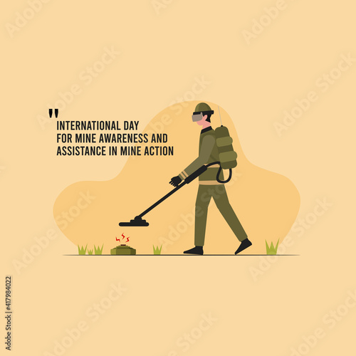 vector graphic of international day for mine awareness and assistance in mine action good for day for mine awareness and assistance in mine action celebration. flat design. flyer design.