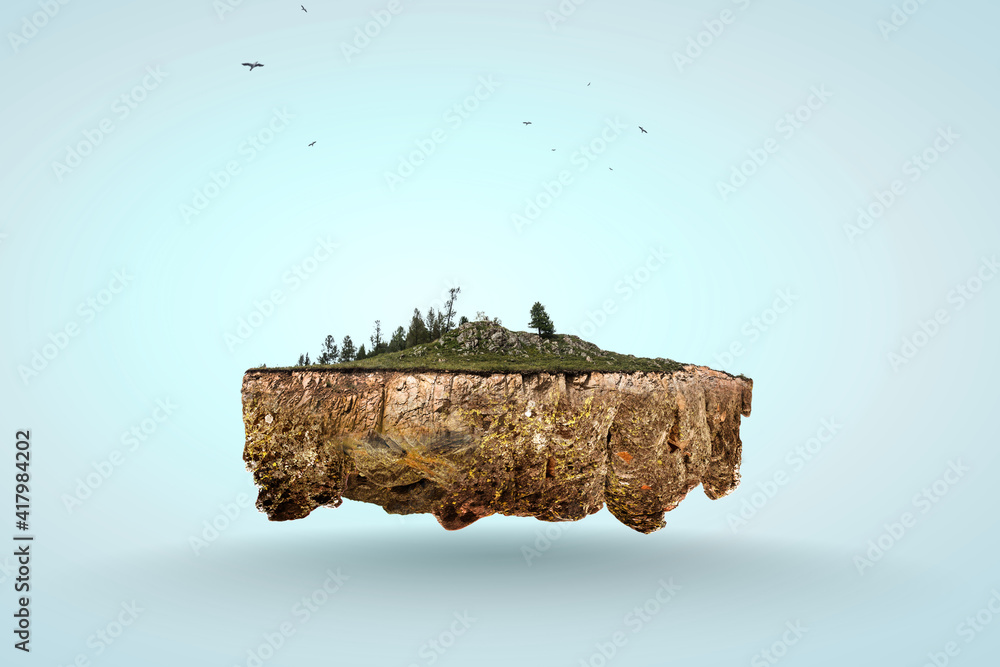 Fototapeta premium Landscape with mountain on top of cake