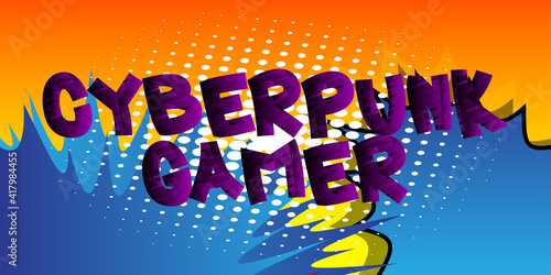 Pc or Console gaming, Streaming Gamer related words, quote on Comic book style background. Poster, banner, template. Cartoon explosion expression. Vector illustrated.