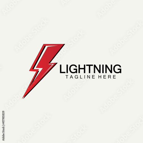 lightning thunder bolt electricity logo design template