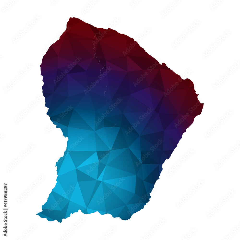 Map of French Guiana from Polygonal wire frame low poly mesh,French Guiana map Vector Illustration EPS10. Map of French Guiana from Polygonal wire frame low poly mesh,French Guiana map Vector Illustration EPS10.