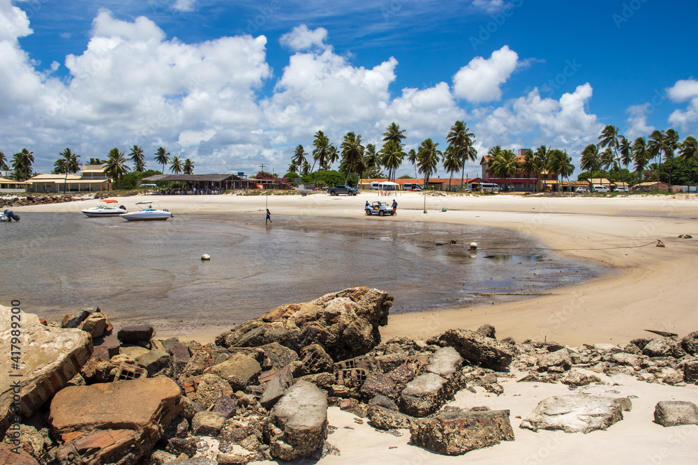 Aracaju, SE, Brazil, February 27, 2021. bag beach (Praia do Saco)