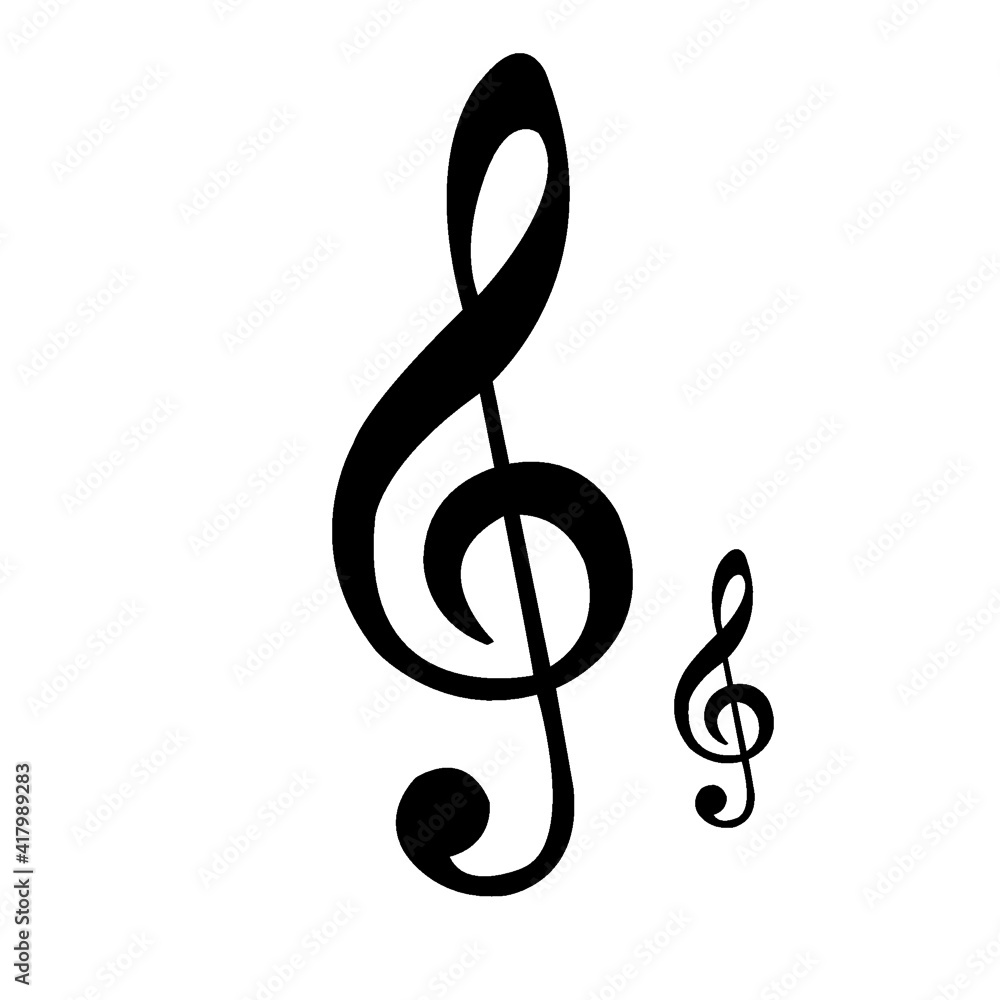 treble clef on white background treble clef on white background