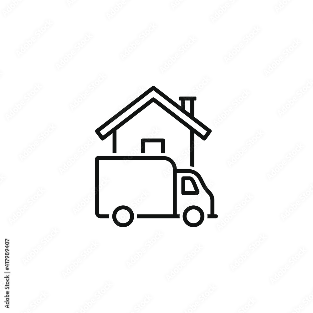 Home delivery truck icon concept isolated on white background. Vector illustration Home delivery truck icon concept isolated on white background. Vector illustration