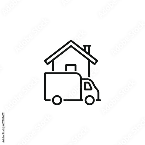 Home delivery truck icon concept isolated on white background. Vector illustration