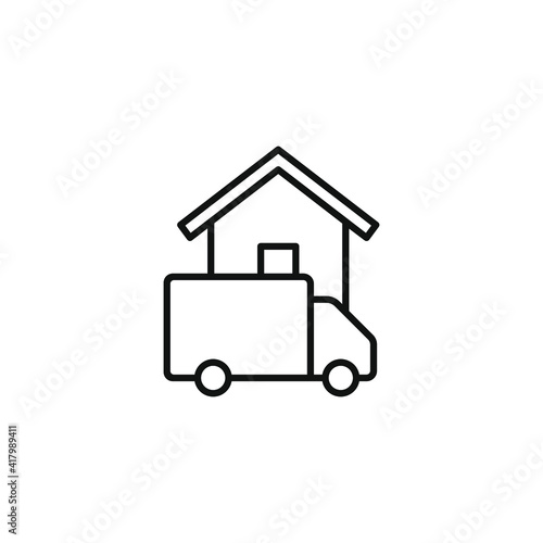 Home delivery truck icon concept isolated on white background. Vector illustration