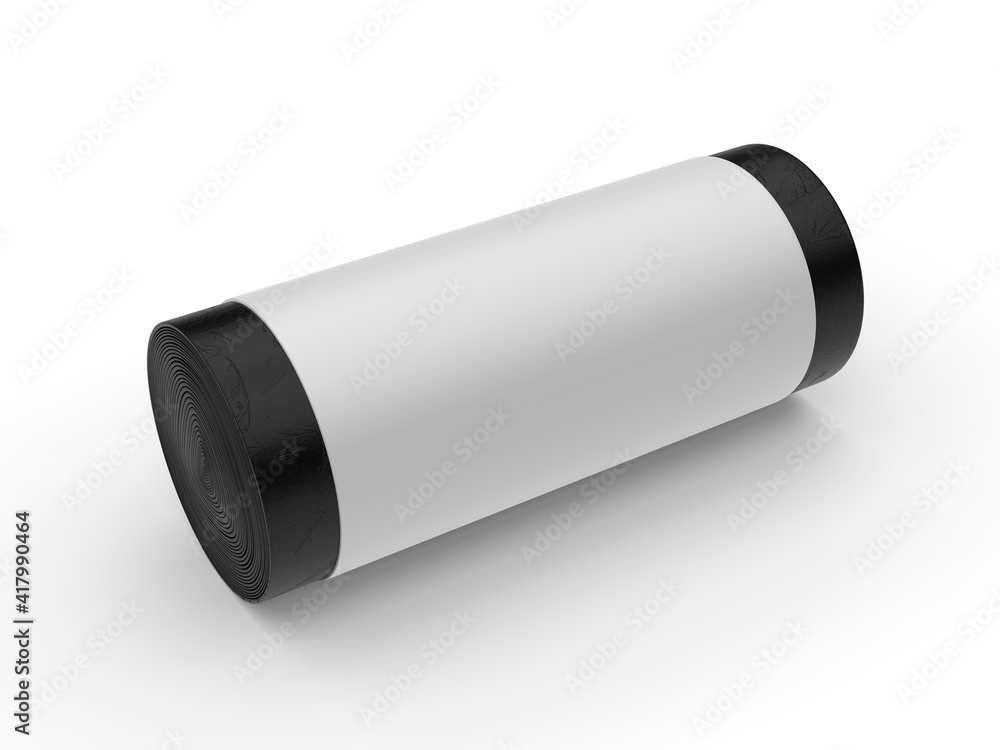 Blank Trash Bags Roll Mockup, 3d render illustration. Blank Trash Bags Roll Mockup, 3d render illustration.