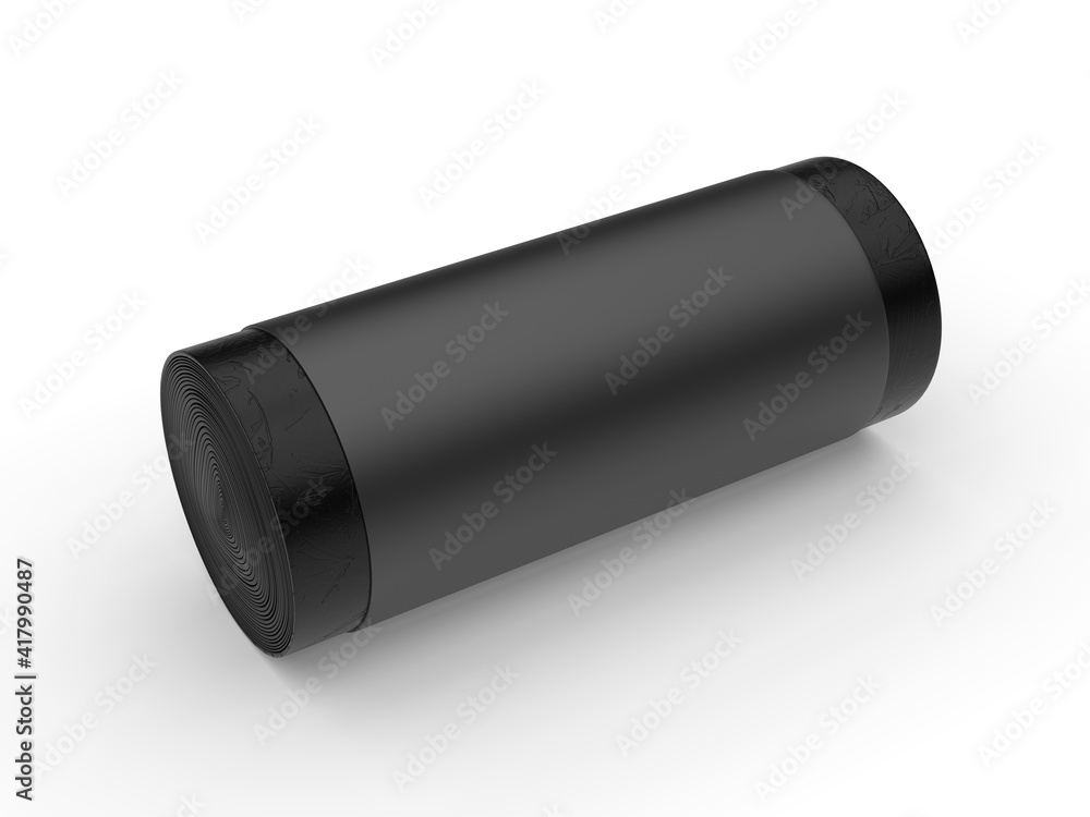 Blank Trash Bags Roll Mockup, 3d render illustration. Blank Trash Bags Roll Mockup, 3d render illustration.