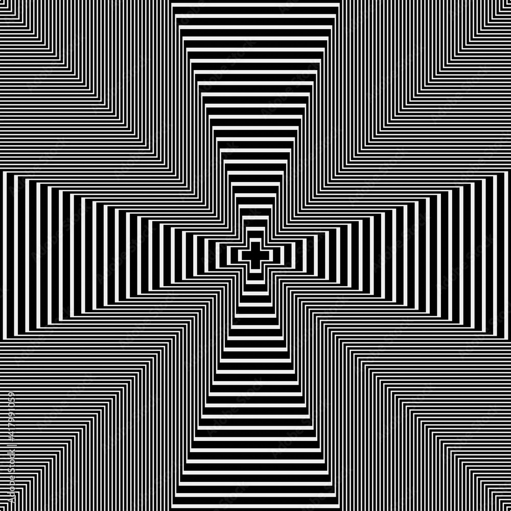 Psychedelic optical cross illusion background. Psychedelic optical cross illusion background.
