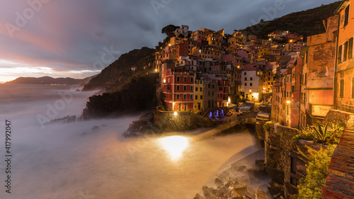 Beautiful village of Riomaggiore the Cinque Terre in Italy 