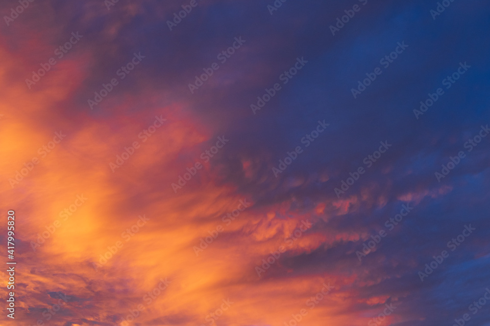 Colored clouds and sky in sunrise time_02