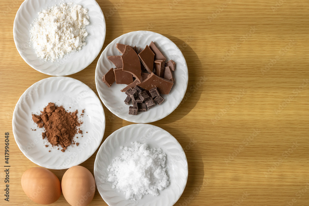チョコレートのお菓子を作る材料 チョコレートのお菓子を作る材料