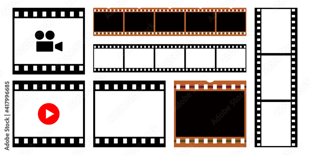 フィルム枠の素材セット Stock ベクター Adobe Stock フィルム枠の素材セット Stock ベクター Adobe Stock