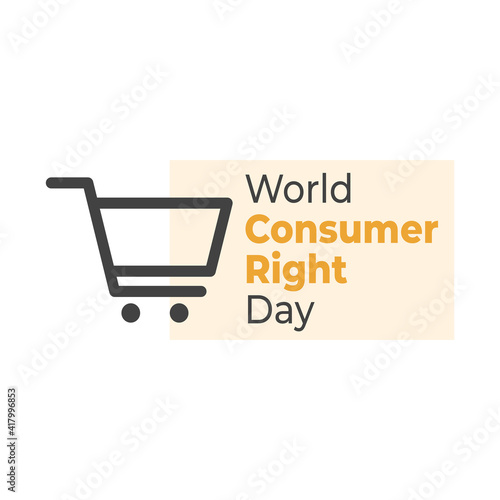 World consumer rights day social media template illustration with shopping cart icon
