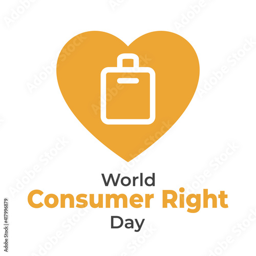 World consumer rights day social media template illustration with shopping bag icon