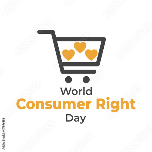 World consumer rights day social media template illustration with shopping cart icon