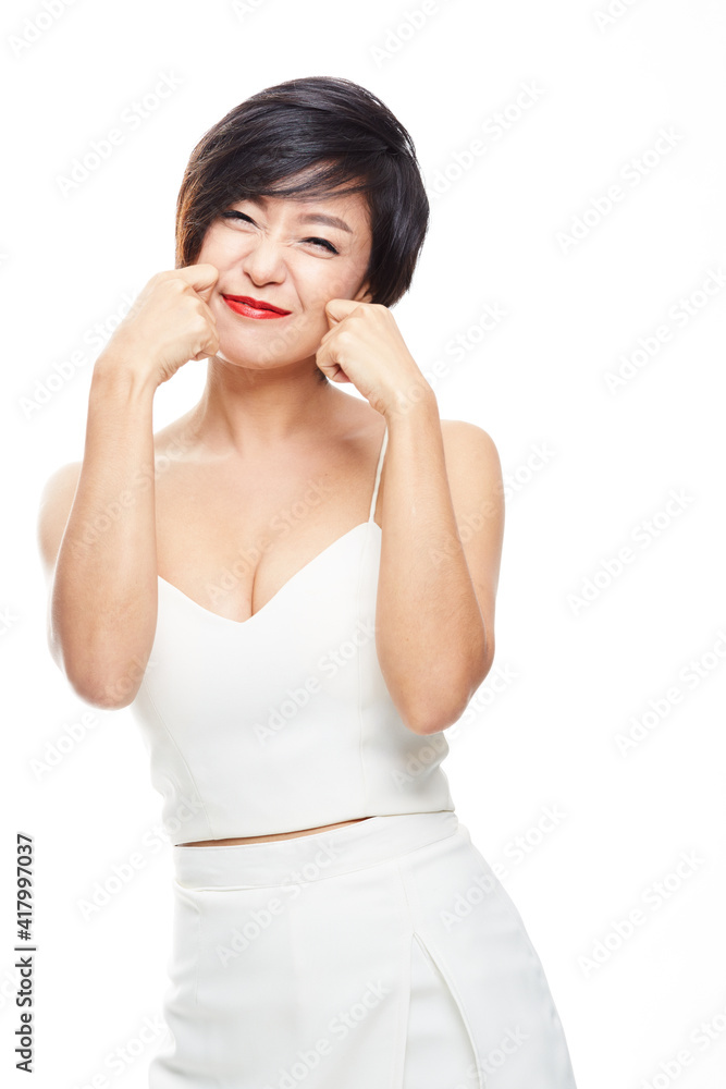 Attractive asian woman isolated on white background. Attractive asian woman isolated on white background.