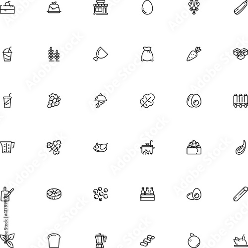 icon vector icon set such as: cow, corn, store, preparation, flat design-egg, front, hold, eggshell, saucepan, birthday, sashimi, open, shell, liter, raw, farm, plastic, service, vineyard, butler
