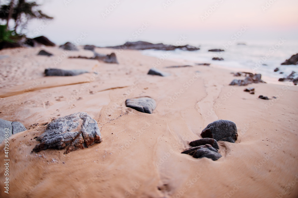 Rock and sand sea beach. Rock and sand sea beach.