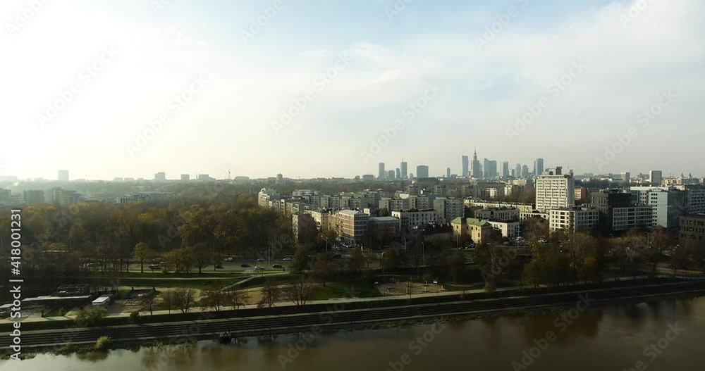 Aerial View Of Embankment Area. View Of City Aerial View Of Embankment Area. View Of City