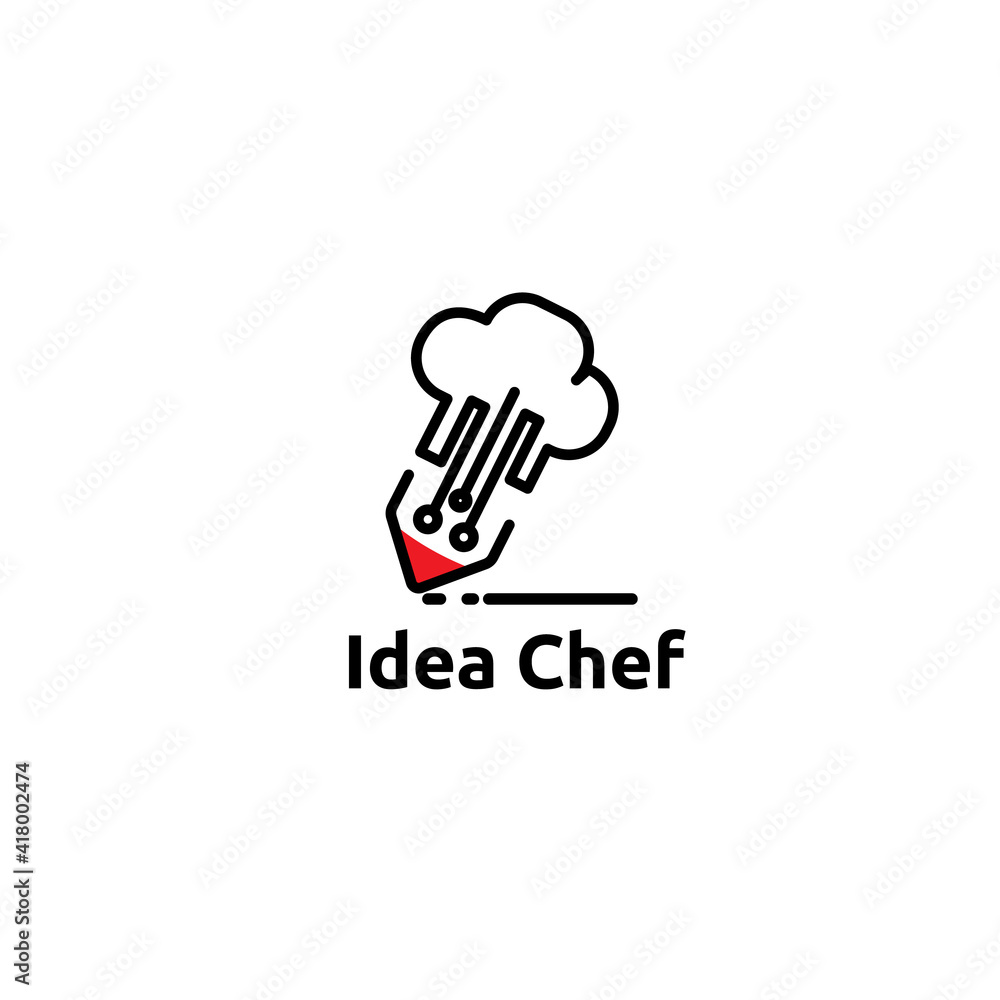 idea chef logo vector concept, icon, element, and template for company