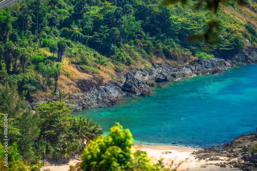 The natural background of the morning light rising in the middle of the sea and surrounded by mountains, cool breezes, the beauty of the ecology of the tourist attractions.