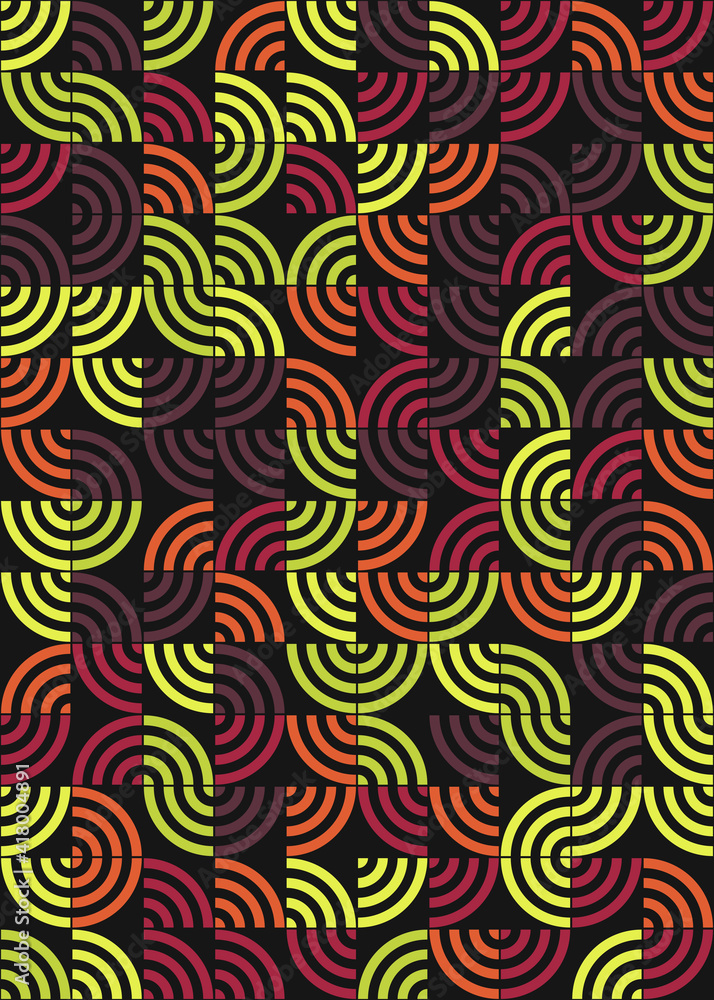 Abstract Geometric Pattern generative computational art illustration