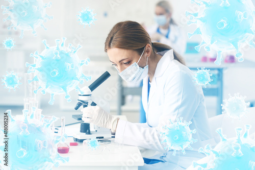 Scientist studying sample o...