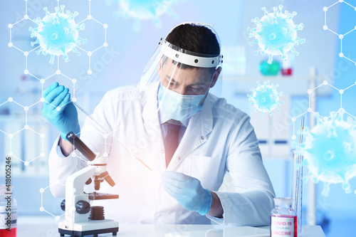 Scientist developing covid-...