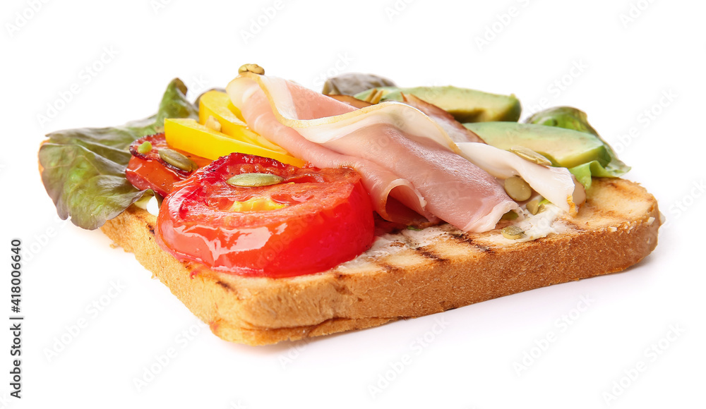 Fresh tasty bruschetta on white background Fresh tasty bruschetta on white background