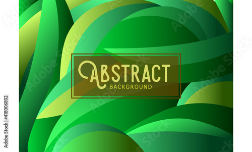 Green abstract background with leaf motif. Vector