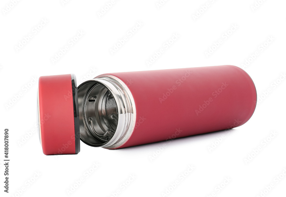 Modern thermos on white background Modern thermos on white background