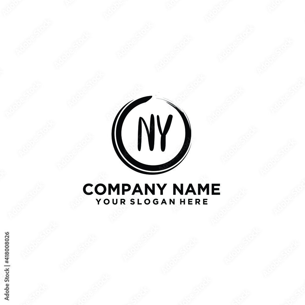 Letter NY Beautiful handwriting logo Letter NY Beautiful handwriting logo