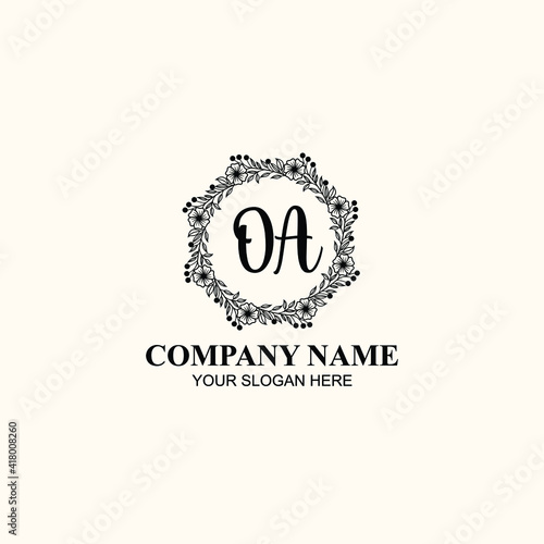 Fototapeta Naklejka Na Ścianę i Meble -  Letter OA Beautiful handwriting logo