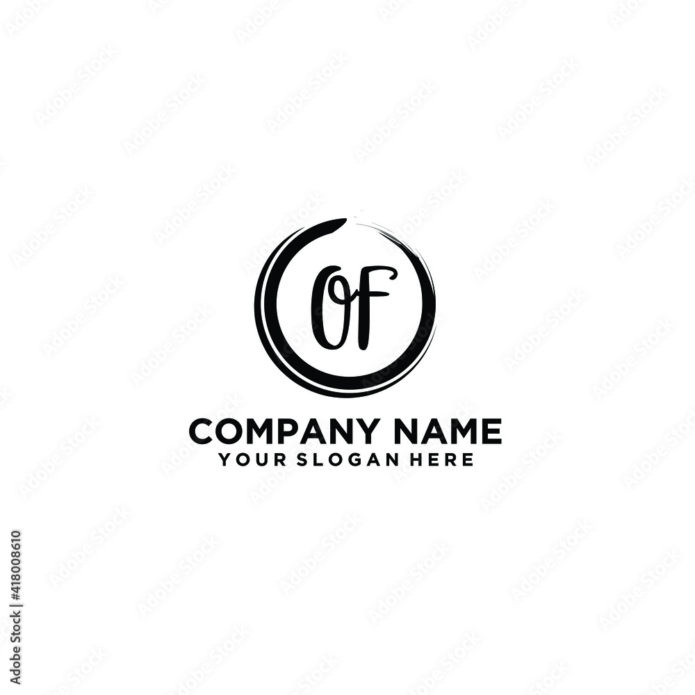 Letter OF Beautiful handwriting logo Letter OF Beautiful handwriting logo