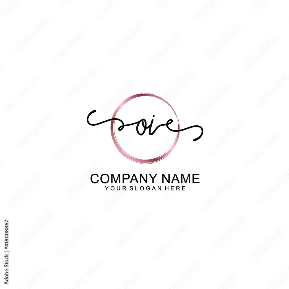 Letter OI Beautiful handwriting logo Letter OI Beautiful handwriting logo
