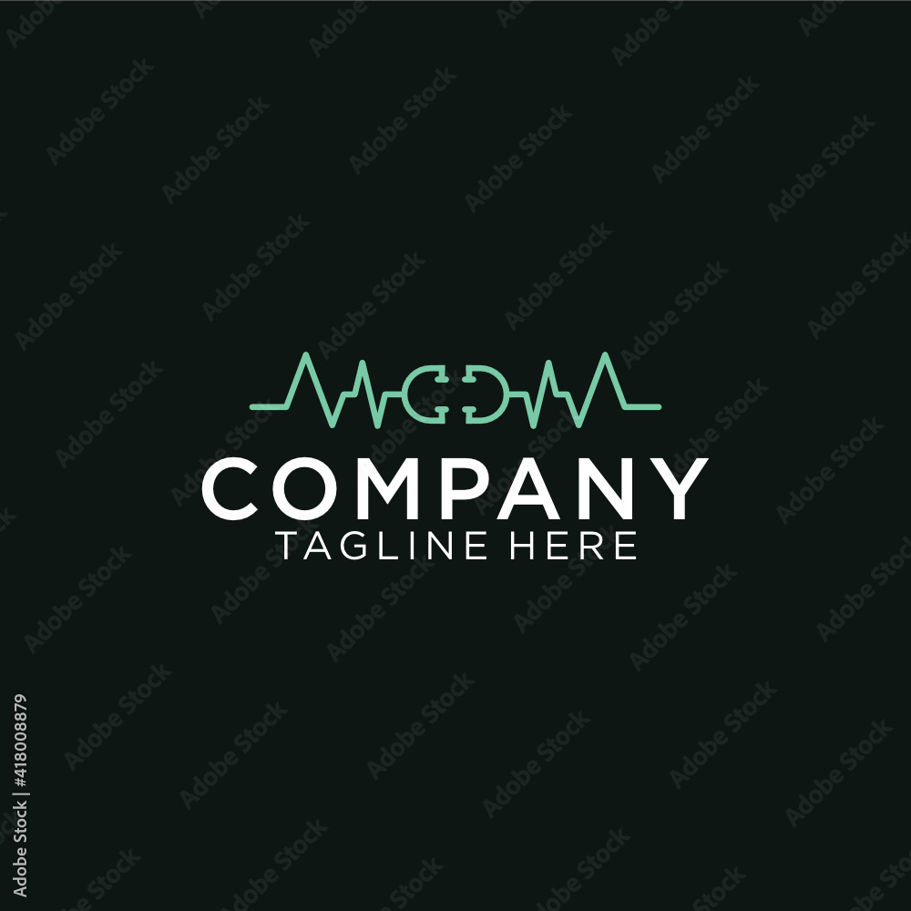 Stethoscope spectrum beat abstract medical logo design Stethoscope spectrum beat abstract medical logo design