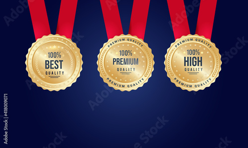 100% premium quality gold medal with red ribbon, winner award ,best award, gold award, ribbon