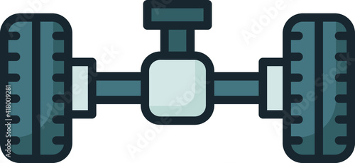 car tire axle Concept, axletree Vector Color Icon Design, Motor Vehicle Service and automobile repair shop Symbol, Lorry spare parts Sign, auto mechanic stock illustration