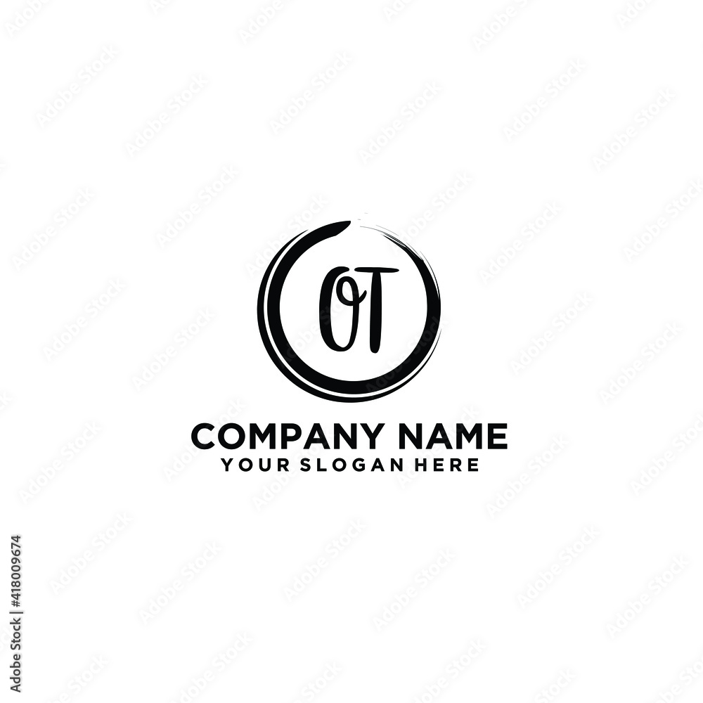 Letter OT Beautiful handwriting logo