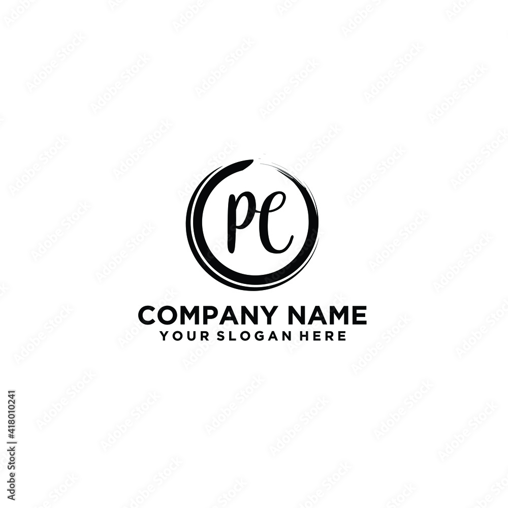 Letter PC Beautiful handwriting logo
