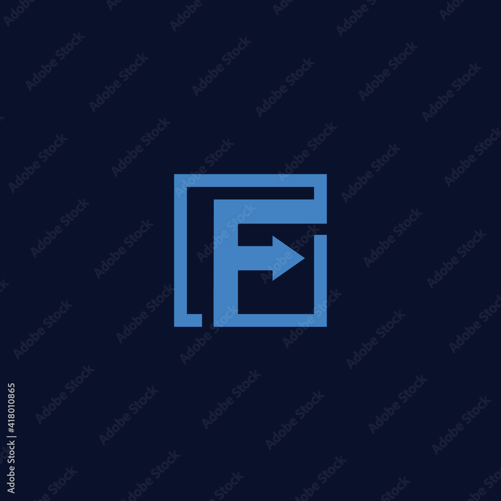 Letter f and arrow logo design Letter f and arrow logo design