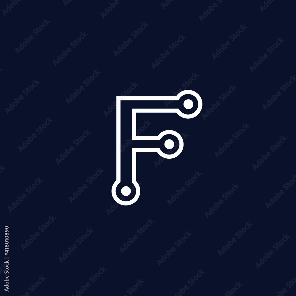 Letter f for technology logo design Letter f for technology logo design